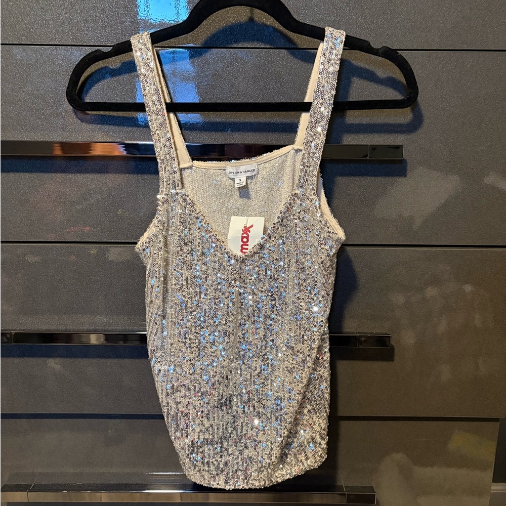 Glittering Silver Tank top